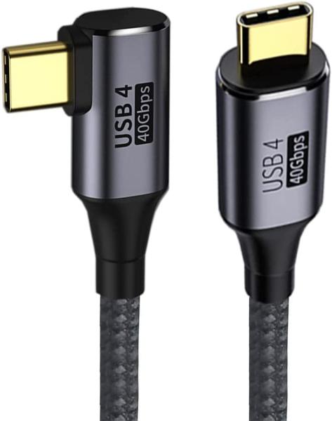 PremiumCord USB4 Gen 3x2 40Gbps 8K @ 60Hz 240W, Thunderbolt, 1, 2 m zahnutý 