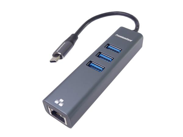 PremiumCord Adapter USB-C na Gigabit + 3x USB 3.0 