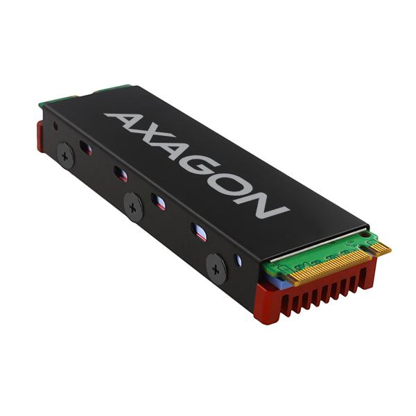 AXAGON CLR-M2, hliníkový pasívny chladič pre jedno aj obojstranný M.2 SSD disk, výška 12 mm 