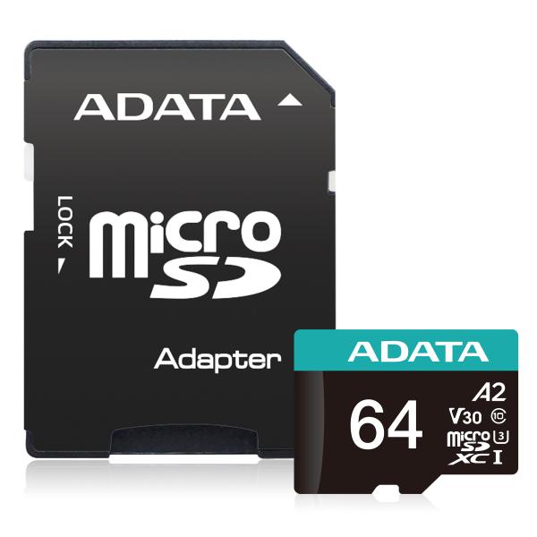 ADATA V30S/ micro SDXC/ 64GB/ 95MBps/ UHS-I U3/ Class 10/ + Adaptér