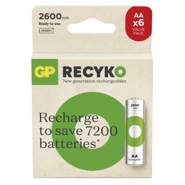 GP Nabíjací bat. ReCyko 2600 AA (HR6) - 6ks 