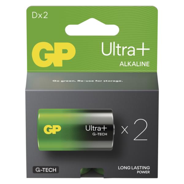 GP Alkalická batéria ULTRA PLUS D (LR20) - 2ks 