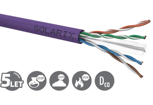 Instalační kabel Solarix CAT6 UTP LSOH Dca-s2, d2, a1 500m/ cívka SXKD-6-UTP-LSOH