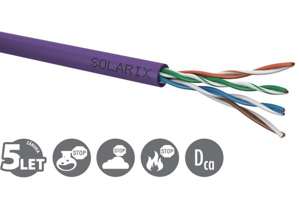 Instalační kabel Solarix CAT5E UTP LSOH Dca-s1, d2, a1 100m/ box SXKD-5E-UTP-LSOH