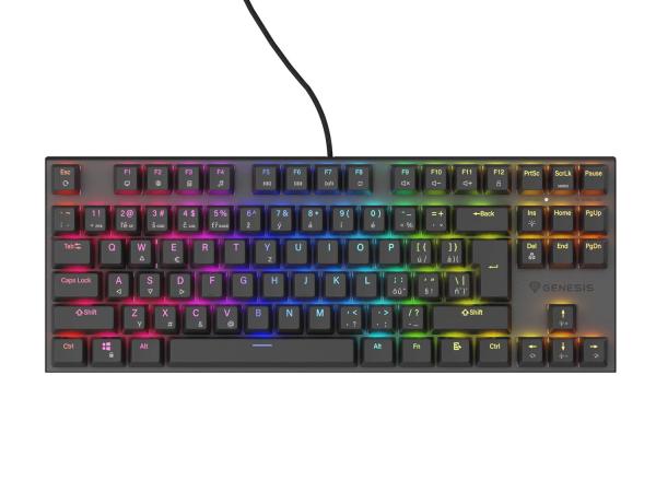 Genesis tichá herní klávesnice THOR 303/ TKL/ RGB/ Outemu Peach/ Drátová USB/ CZ-SK layout/ Černá