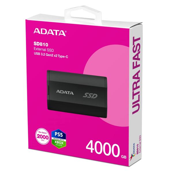 ADATA SD810/ 4TB/ SSD/ Externá/ Čierna/ 5R 