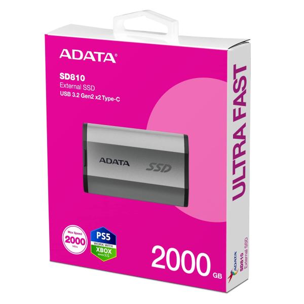 ADATA SD810/ 2TB/ SSD/ Externí/ Stříbrná/ 5R 
