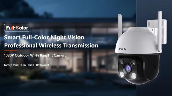 Tenda CH3-WCA - Vonkajšia otočná IP65 Wi-Fi FullHD kamera, nočná LED, audio, detekcia pohybu, CZ app 