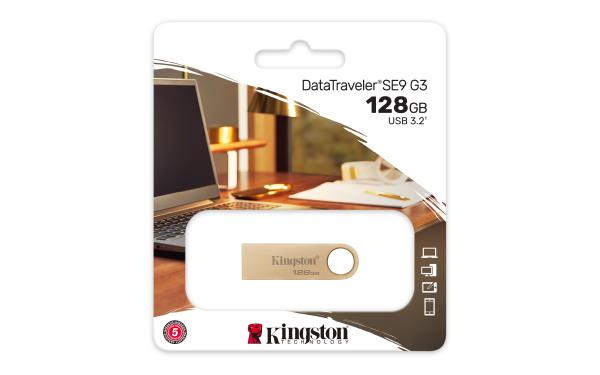 DataTraveler SE9 G3/ 128GB/ USB 3.2/ USB-A/ Zlatá 
