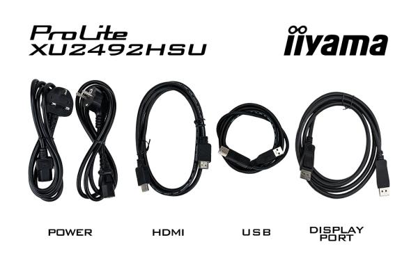 iiyama ProLite/ XU2492HSU-B6/ 23, 8"/ IPS/ FHD/ 100Hz/ 0, 4ms/ Black/ 3R 