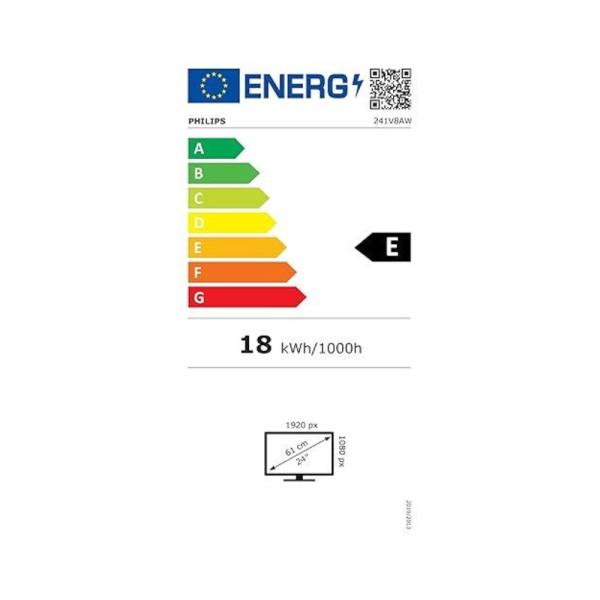 Philips/ 241V8AW/ 00/ 23, 8"/ IPS/ FHD/ 75Hz/ 4ms/ White/ 3R 