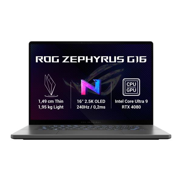ASUS ROG Zephyrus G16/ GU605MZ/ U9-185H/ 16"/ 2560x1600/ 32GB/ 2TB SSD/ RTX 4080/ W11H/ Gray/ 2R