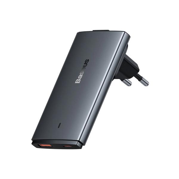 Baseus Nabíjačka do siete GaN5 Pro Ultra Slim USB-C/ USB-A 65 W sivá