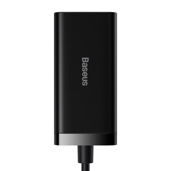 Baseus Rýchlonabíjačka do siete GaN3, 2x USB-A, 2x USB-C 100W čierna 