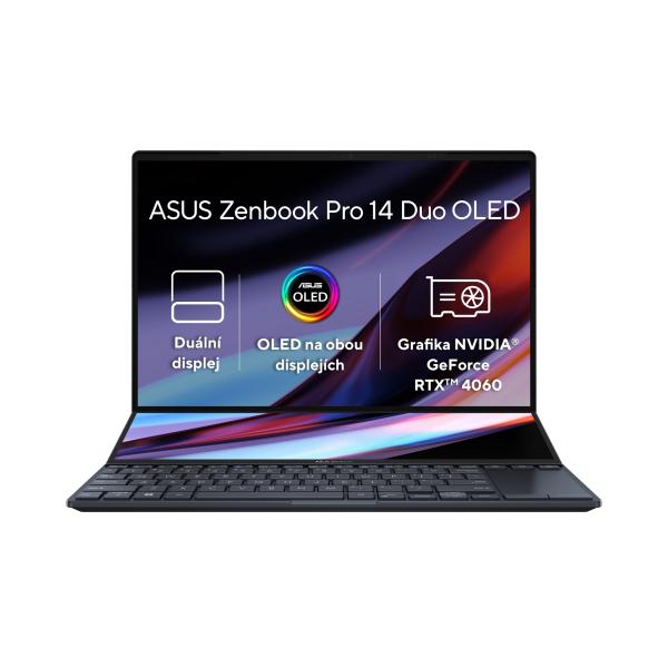 ASUS Zenbook Pro Duo 14 OLED/ UX8402VV/ i9-13900H/ 14, 5"/ 2880x1800/ T/ 32GB/ 2TB SSD/ RTX 4060/ W11P/ Black/ 2