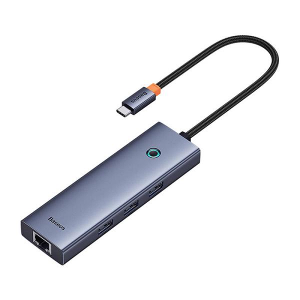 Baseus húb Ultra Joy USB 6v1 (USB-C/ 1xHDMI4K30Hz/ 3xUSB 3.0/ 1xPD/ RJ45) sivý