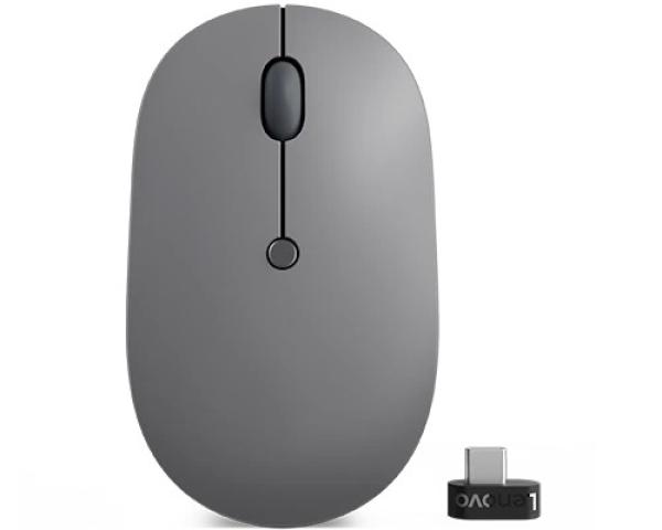 Lenovo Go/ Ergonomická/ Blue Track/ 2 400 DPI/ Bezdrôtová USB/ Čierna-šedá