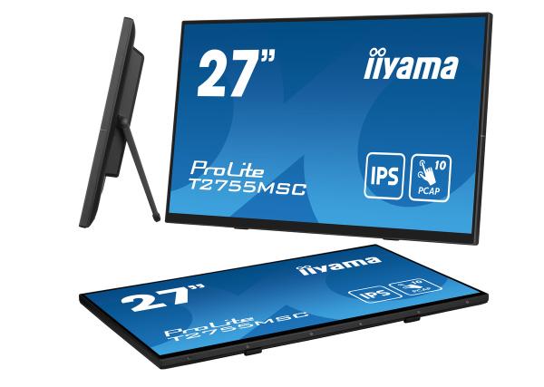 27" iiyama T2755MSC-B1:IPS, FHD, PCAP, Webcam 