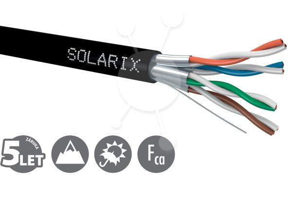 Instalační kabel Solarix CAT6A STP PE Fca 500m/ cívka venkovní SXKD-6A-STP-PE