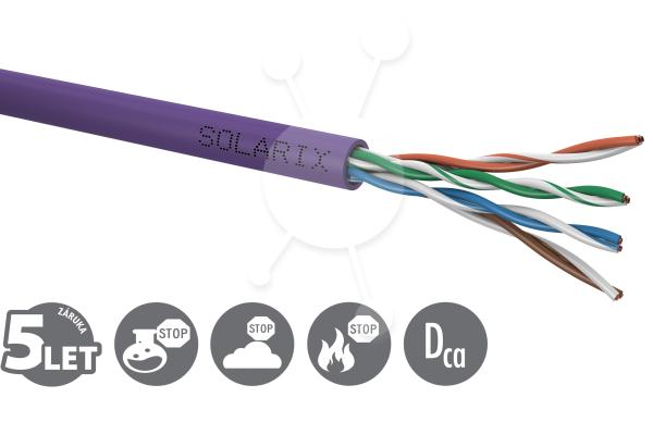 Inštalačný kábel Solarix CAT5E UTP LSOH Dca-s1, d2, a1 1000m/ cievka SXKD-5E-UTP-LSOH