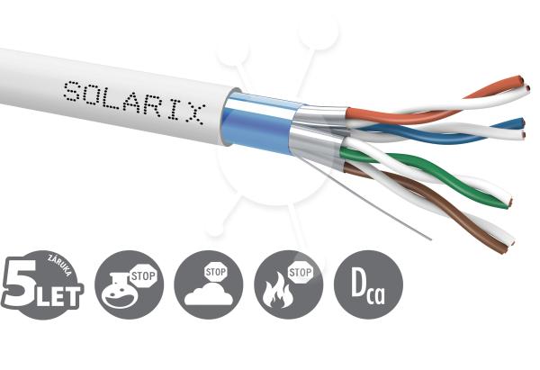 Instalační kabel Solarix CAT6A FFTP LSOH Dca-s2, d2, a1 500m/ cívka SXKD-6A-FFTP-LSOH