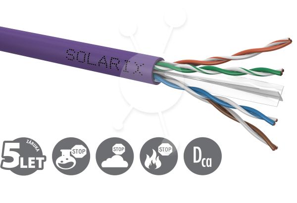 Instalační kabel Solarix CAT6 UTP LSOH Dca-s2, d2, a1 100m/ box SXKD-6-UTP-LSOH