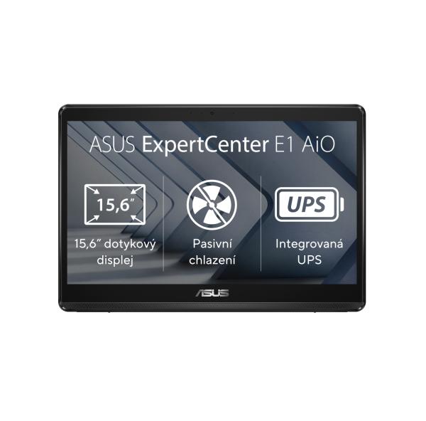 ASUS ExpertCenter/ E1 (E1600)/ 42WHrs UPS/ 15, 6"/ 1366 x 768/ T/ N4500/ 4GB/ 128GB SSD/ UHD/ bez OS/ Black/ 2R