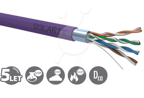 Instalační kabel Solarix CAT5E FTP LSOH Dca-s1, d2, a1 305m/ box SXKD-5E-FTP-LSOH