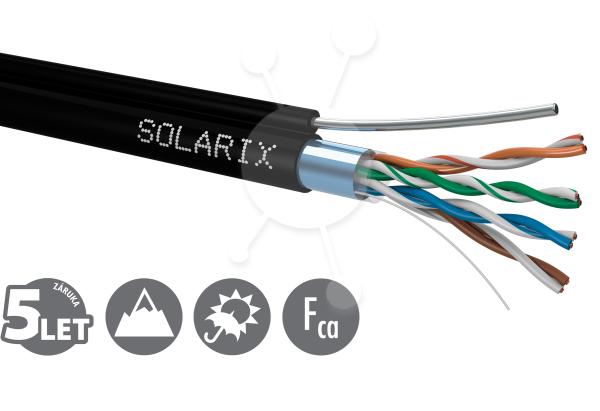 Instalační kabel Solarix CAT5E FTP PE Fca samonosný 305m/ cívka SXKD-5E-FTP-PE-SAM