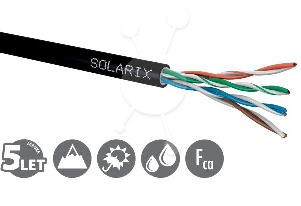 Inštalačný kábel Solarix CAT5E UTP PE Fca vonkajší Gélový 305m/ box SXKD-5E-UTP-PEG
