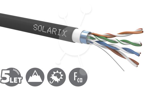 Inštalačný kábel Solarix CAT5E FTP PVC+PE Fca dvojitý plášť 305m/ cievka SXKD-5E-FTP-PVC+PE