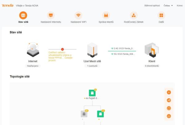 Tenda Nova EX3 (2-pack) WiFi6 AX1500 Mesh Gigabit systém, 4xGLAN/ GWAN, WPA3, VPN, SMART CZ aplikácie 
