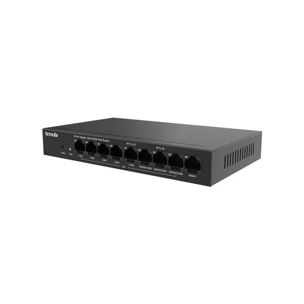 Tenda G0-8G-PoE Gigabit PoE Router MultiWAN, 3x GWAN/ GLAN, 1x GWAN, 5x GLAN, 8x PoE 802.3af/ at, VPN 