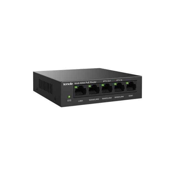 Tenda G0-5G-PoE Gigabit PoE Router MultiWAN, 3x GWAN/ GLAN, 1x GWAN, 1x GLAN, 4x PoE 802.3af/ at, VPN 
