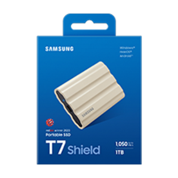 Samsung T7 Shield/ 1TB/ SSD/ Externý/ 2.5"/ Béžová/ 3R