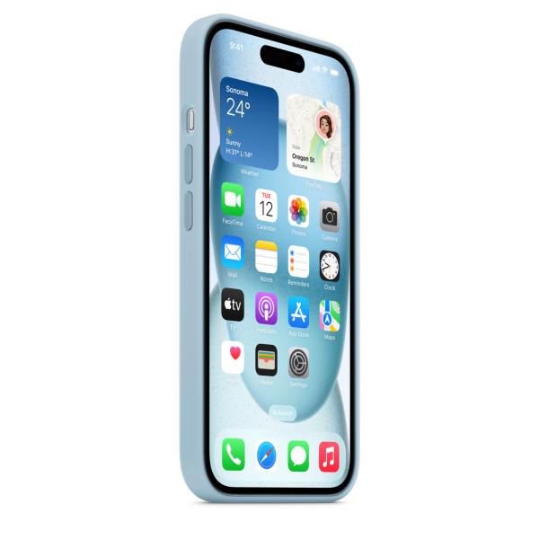 iPhone 15 Silicone Case with MS - Light Blue 