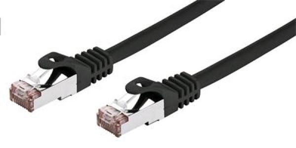 Kabel C-TECH patchcord Cat6, FTP, černý, 0, 5m