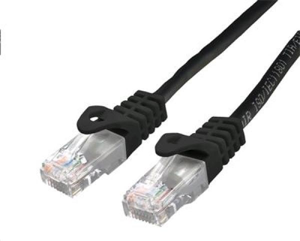 Kabel C-TECH patchcord Cat6, UTP, černý, 0, 5m
