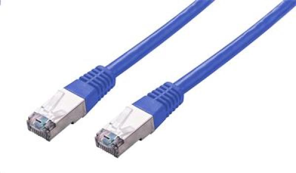 Kábel C-TECH patchcord Cat5e, FTP, modrý, 1m