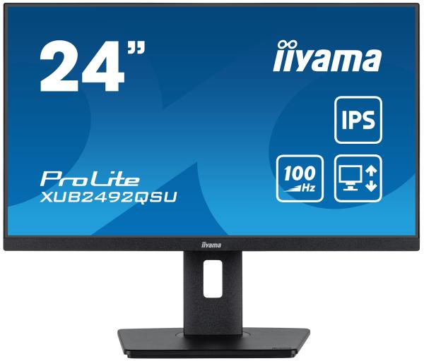 iiyama ProLite/ XUB2492QSU-B1/ 23, 8"/ IPS/ QHD/ 100Hz/ 0, 5ms/ Black/ 3R