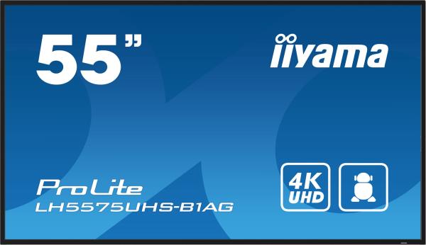 55" iiyama LH5575UHS-B1AG:IPS, 4K UHD, Android, 24/ 7