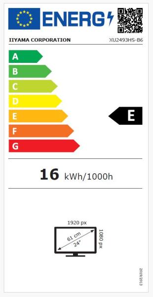 iiyama ProLite/ XU2493HS-B6/ 23, 8"/ IPS/ FHD/ 100Hz/ 0, 5ms/ Black/ 3R 