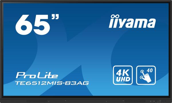 65" iiyama TE6512MIS-B3AG: IPS, 4K, 40P, USB-C