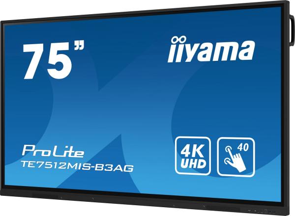 75" iiyama TE7512MIS-B3AG:IPS, 4K, 40P, USB-C 