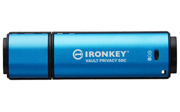 Kingston Ironkey Vault Privacy 50C/ 8GB/ USB 3.2/ USB-C/ Modrá