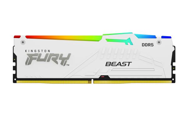Kingston FURY Beast/ DDR5/ 16GB/ 6000MHz/ CL30/ 1x16GB/ RGB/ White
