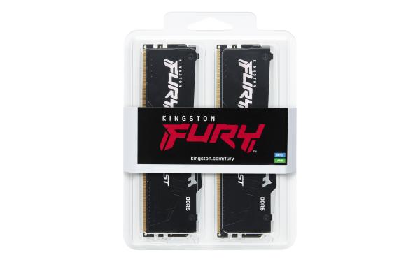 Kingston FURY Beast/ DDR5/ 32GB/ 6400MHz/ CL32/ 2x16GB/ RGB/ Black 