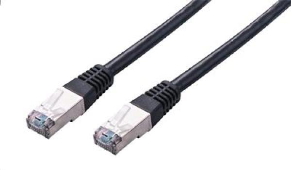 Kabel C-TECH patchcord Cat5e, FTP, černý, 0, 5m