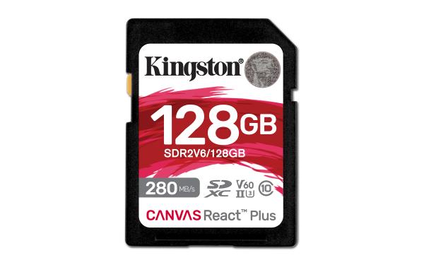 Kingston Canvas React Plus/ SDHC/ 128GB/ UHS-II U3 / Class 10
