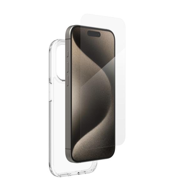 InvisibleShield Elite 360° sklo + kryt iPhone 15 Pro průhledný